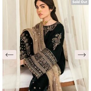 Embellished Green and Cream Bell Sleeve Wedding Dress